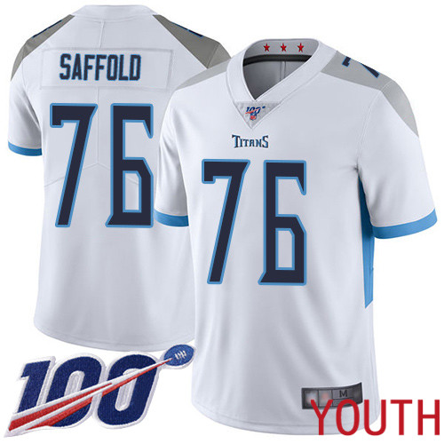 Tennessee Titans Limited White Youth Rodger Saffold Road Jersey NFL Football #76 100th Season Vapor Untouchable->youth nfl jersey->Youth Jersey